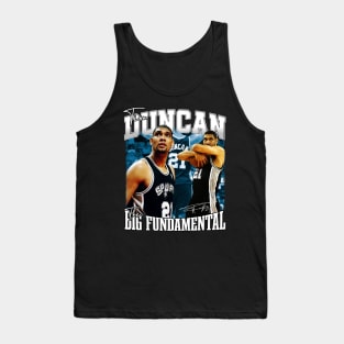 Tim Duncan The Big Fundamental Basketball Signature Vintage Retro 80s 90s Bootleg Rap Style Tank Top